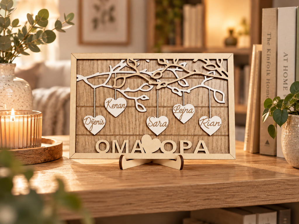 Personalisierter Stammbaum-Herzornament | Familienstammbaum