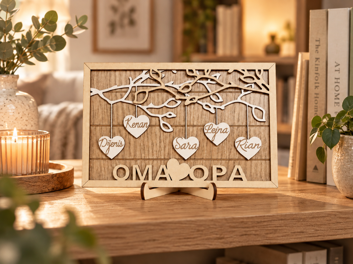 Personalisierter Stammbaum-Herzornament | Familienstammbaum