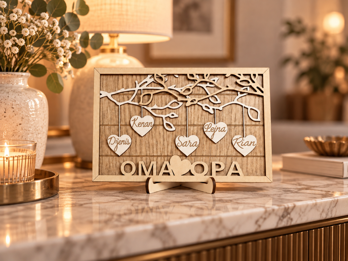 Personalisierter Stammbaum-Herzornament | Familienstammbaum