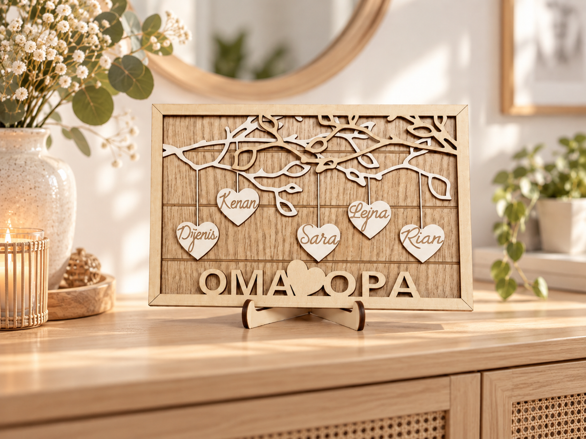 Personalisierter Stammbaum-Herzornament | Familienstammbaum