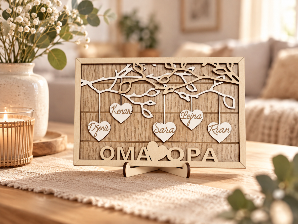 Personalisierter Stammbaum-Herzornament | Familienstammbaum