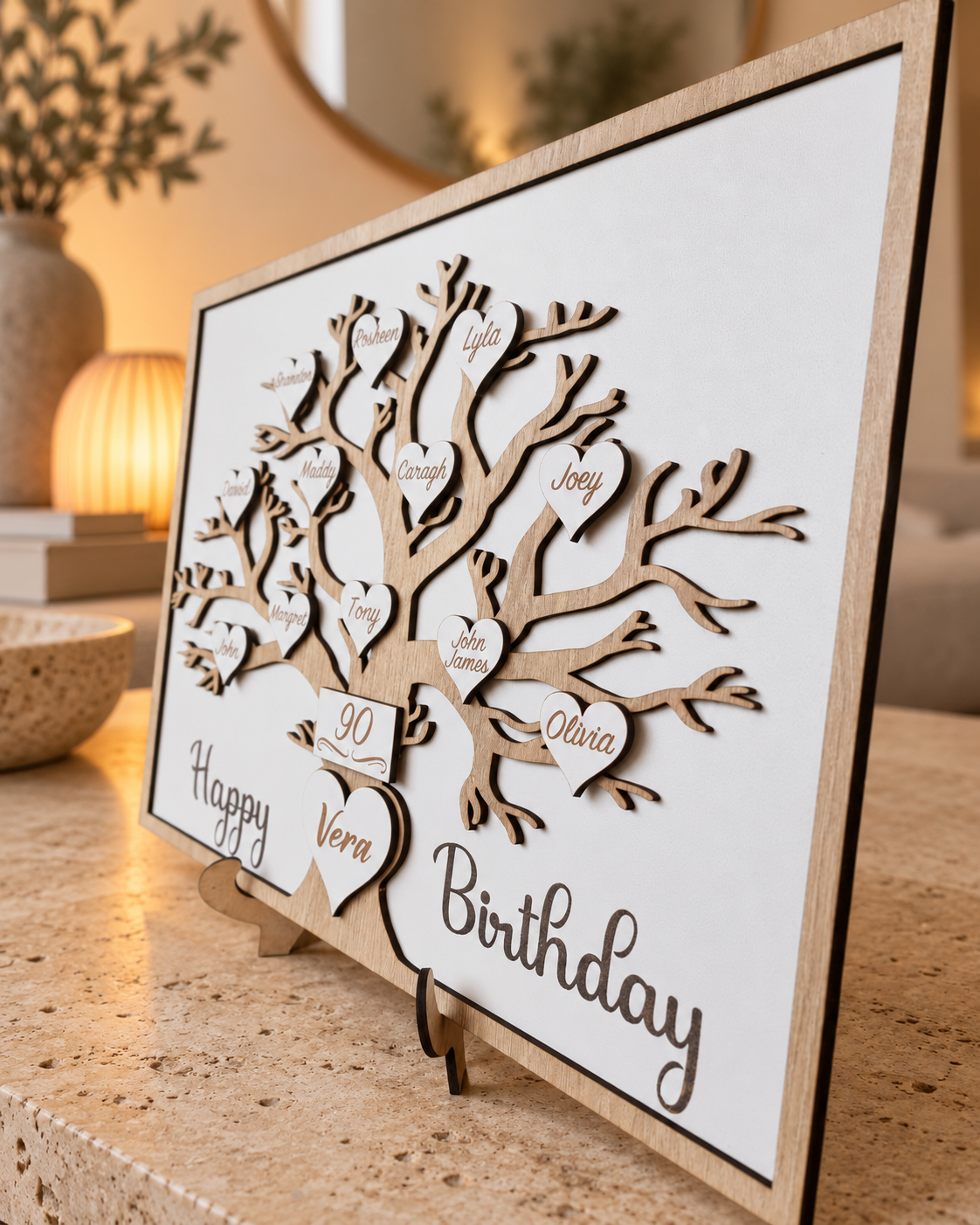 Personalisierter Familienstammbaum | Stammbaum-Herzornament