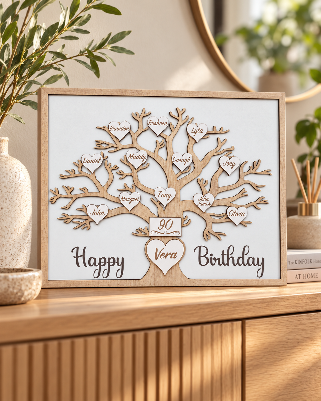 Personalisierter Familienstammbaum | Stammbaum-Herzornament