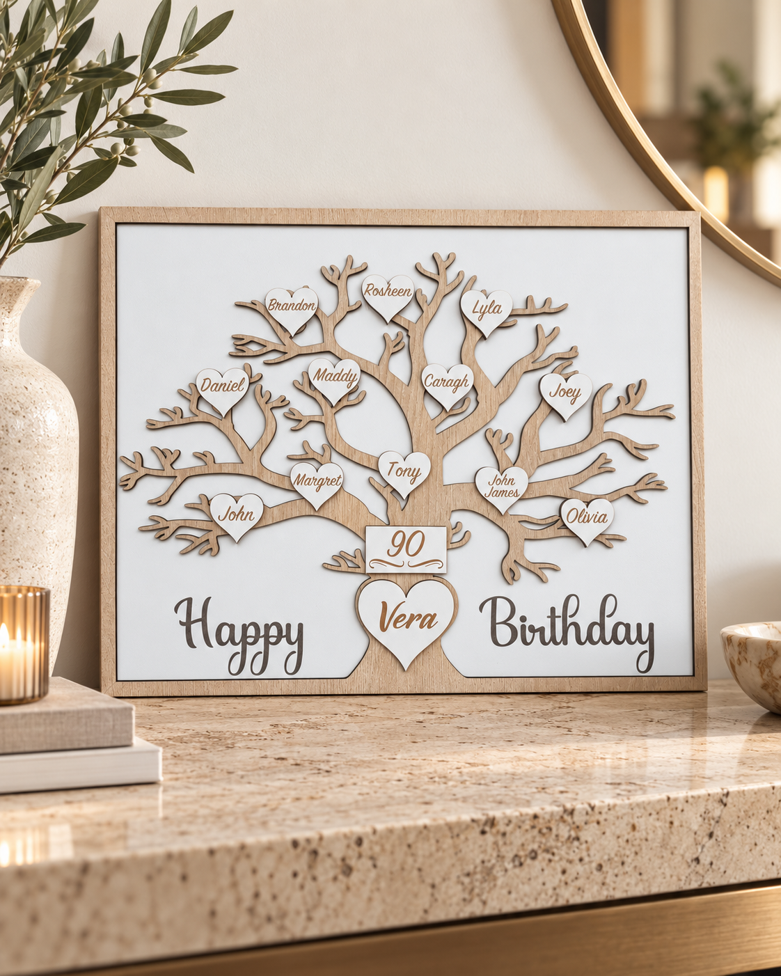 Personalisierter Familienstammbaum | Stammbaum-Herzornament