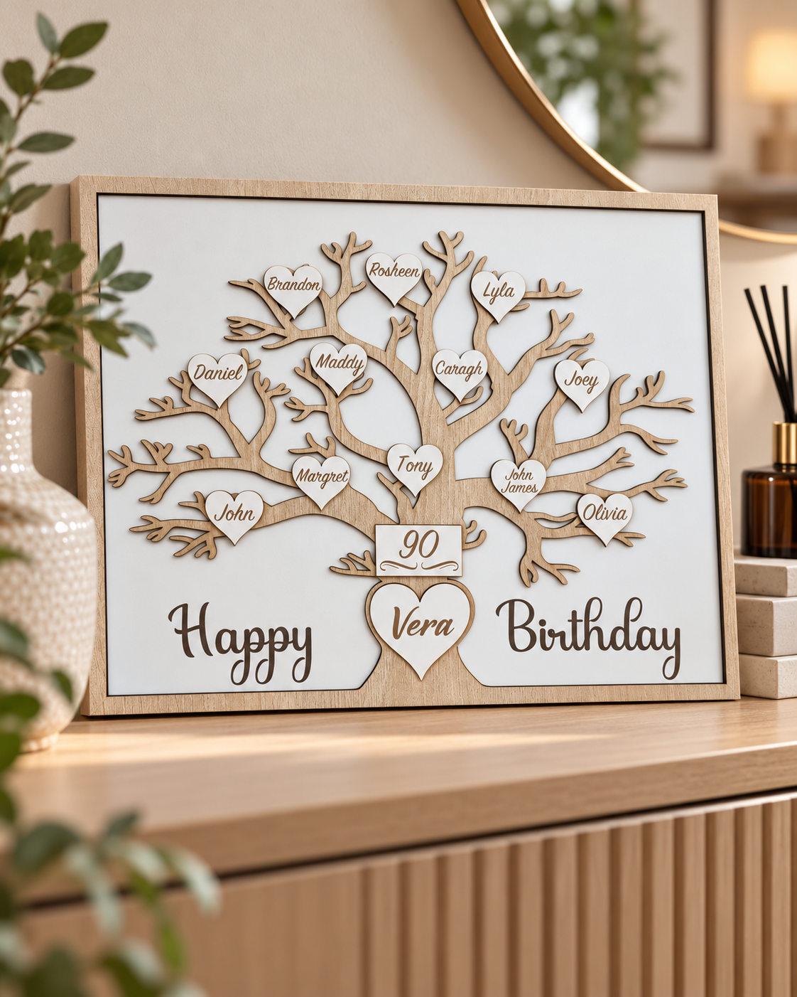 Personalisierter Familienstammbaum | Stammbaum-Herzornament