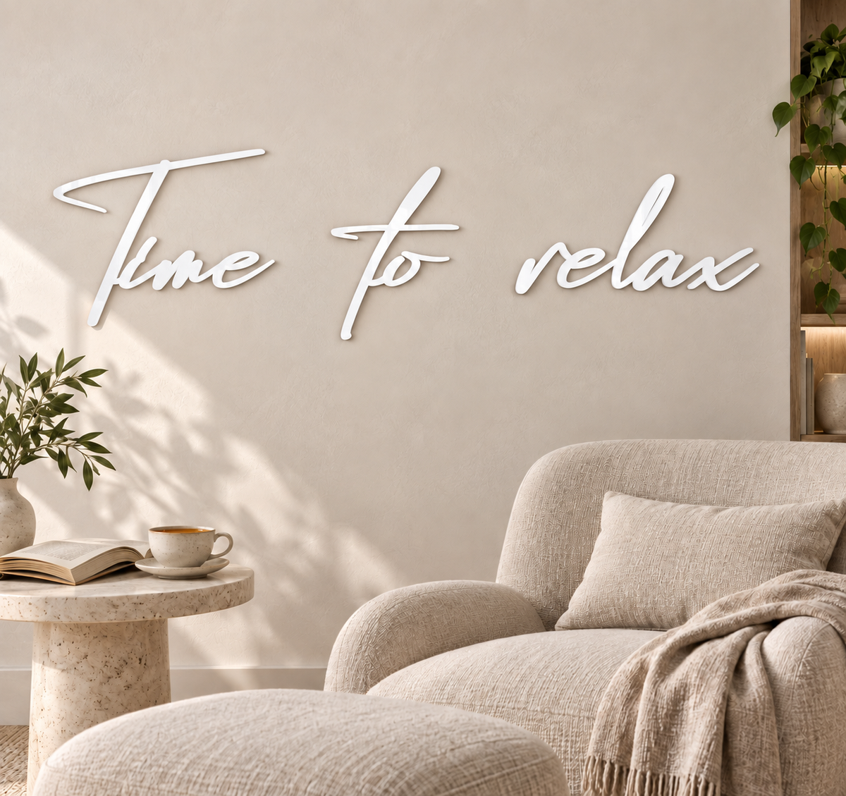 3D Schriftzug „Time to Relax?"