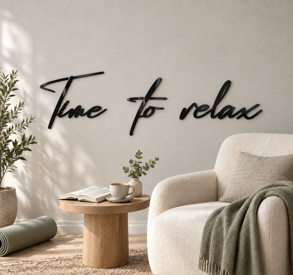 3D Schriftzug „Time to Relax?"