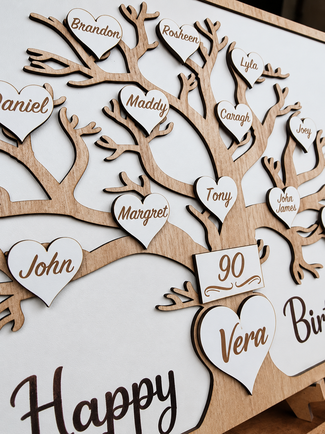 Personalisierter Familienstammbaum | Stammbaum-Herzornament
