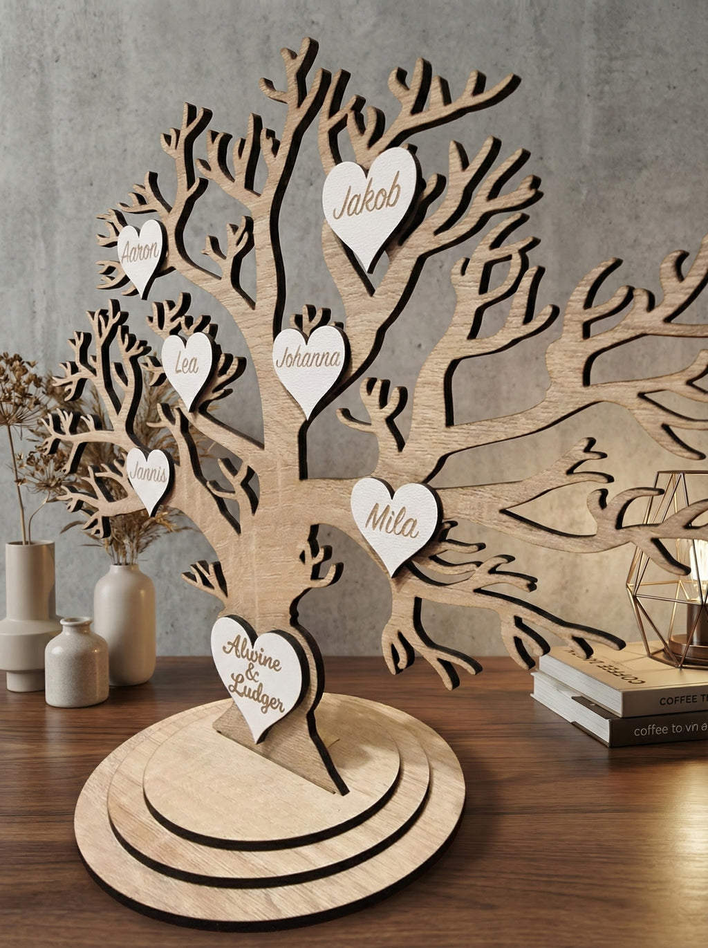 Personalisierter Stammbaum-Herzornament | Familienstammbaum