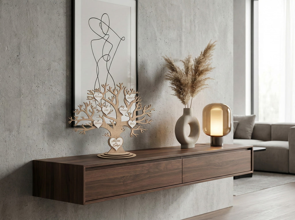 Personalisierter Stammbaum-Herzornament | Familienstammbaum