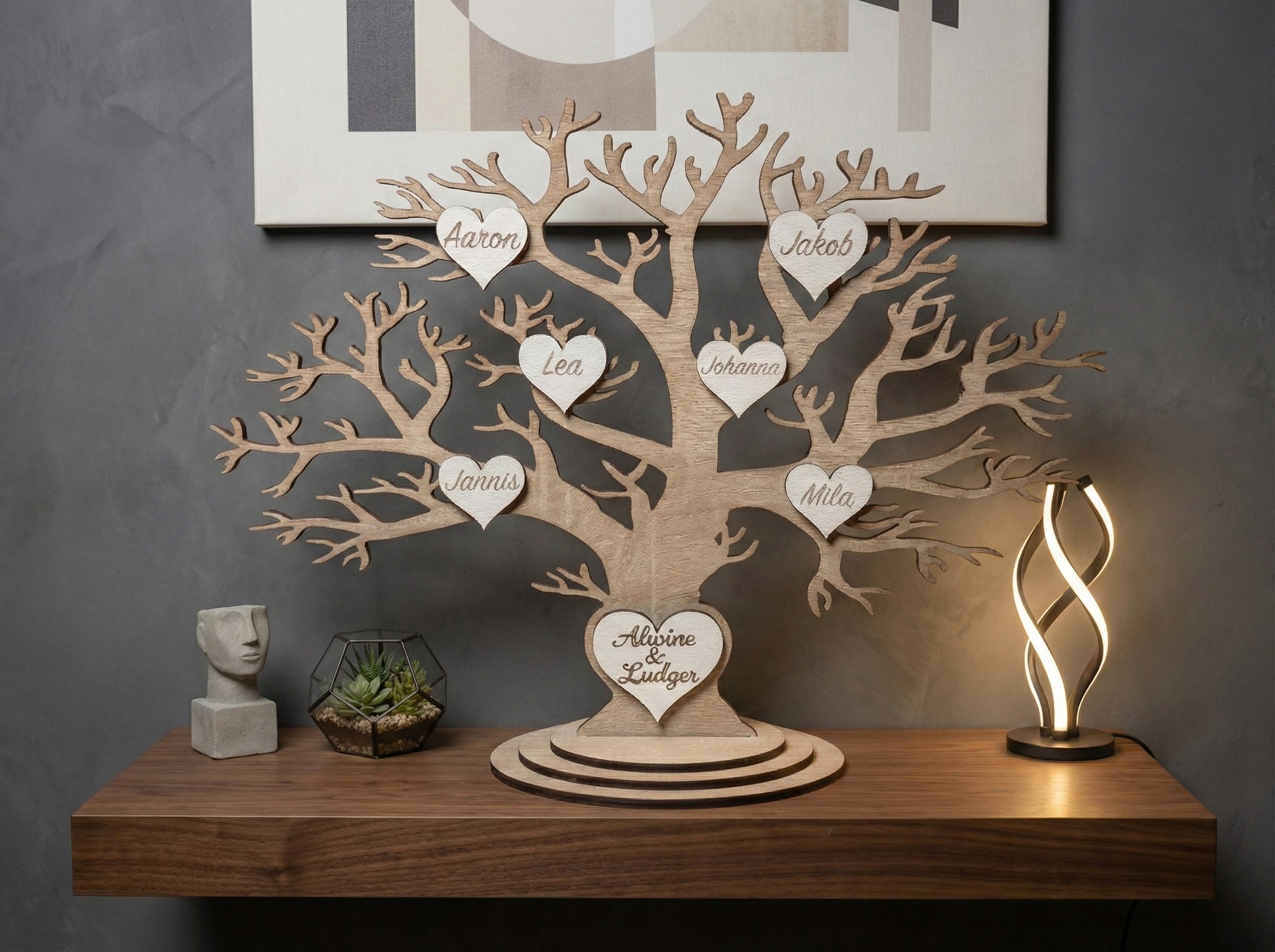 Personalisierter Stammbaum-Herzornament