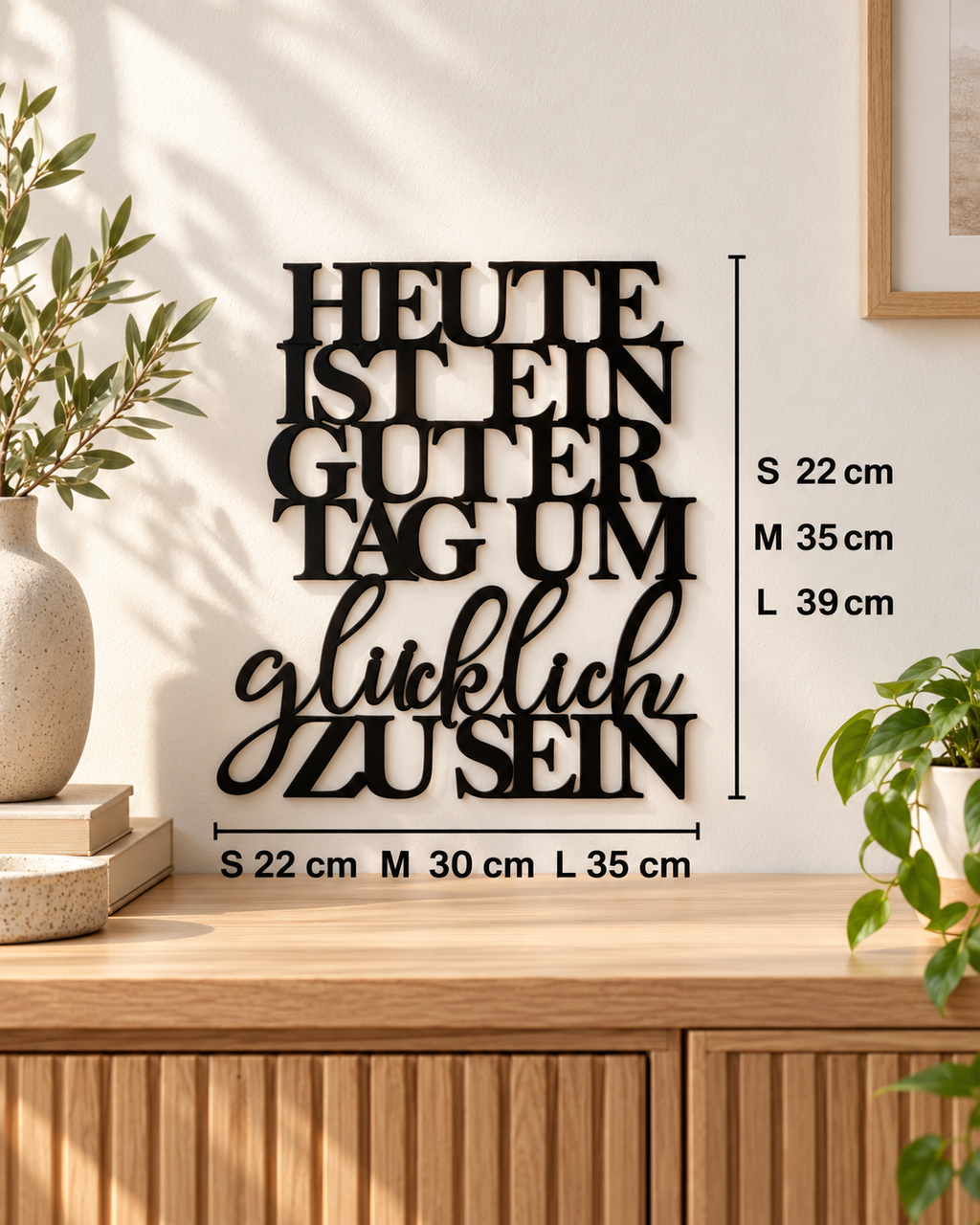Heute ist ein guter Tag um glücklich zu sein | 3D Schriftzug aus Holz oder Acryl