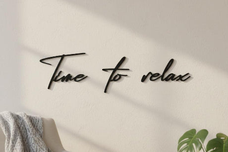 Time to Relax Schriftzug aus Holz oder Acrylglas | Wanddeko Schlafzimmer & Wohnzimmer | Moderne Wandkunst | Wellness Deko | Geschenkidee