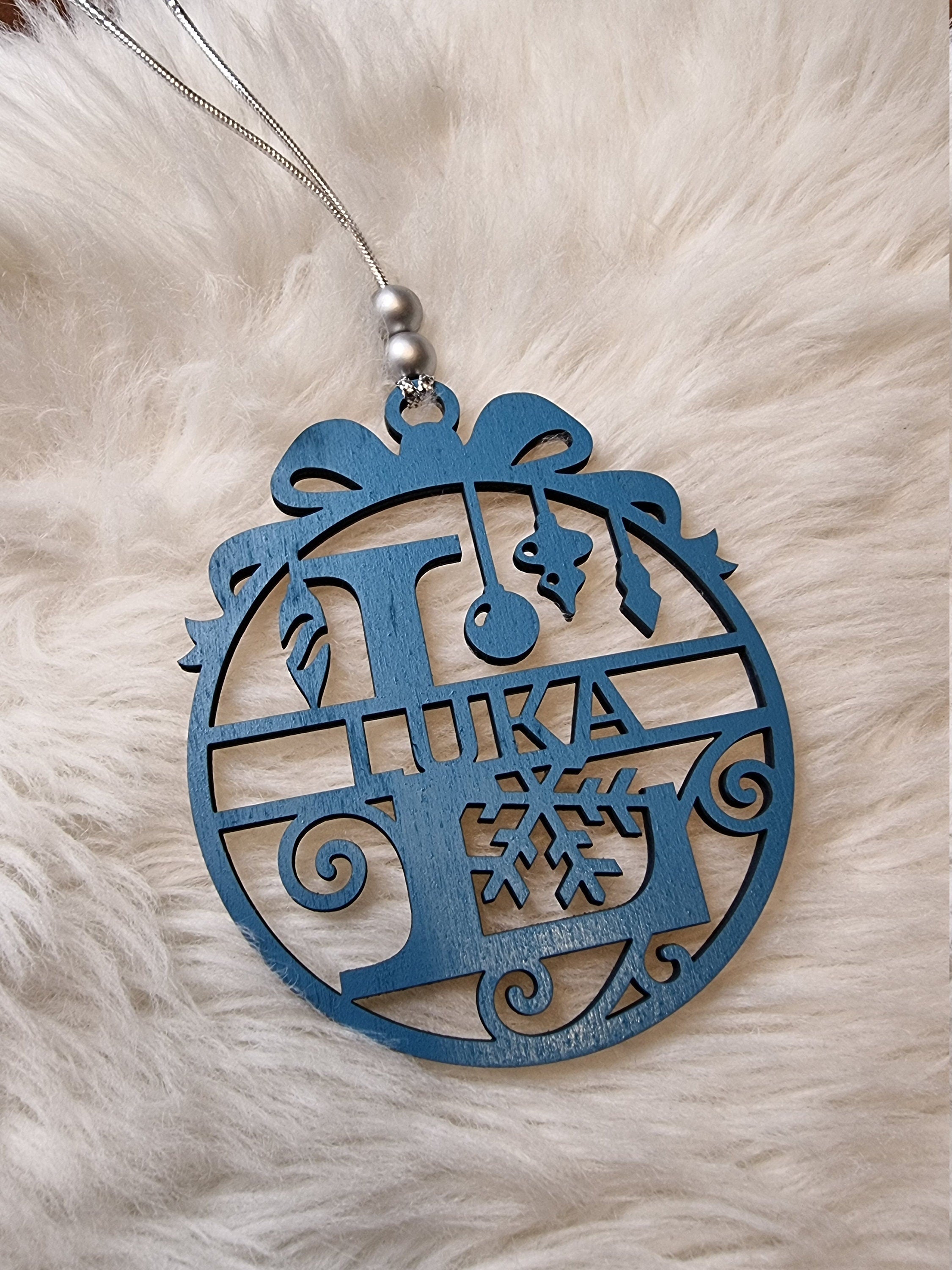 Weihnachtsdeko,Personalisierte Weihnachtkugel, Christbaumanhänger/mit Wunschnamen aus Holz Natur/Weihnachtsgeschenk,weihnachtsdeko mit namen