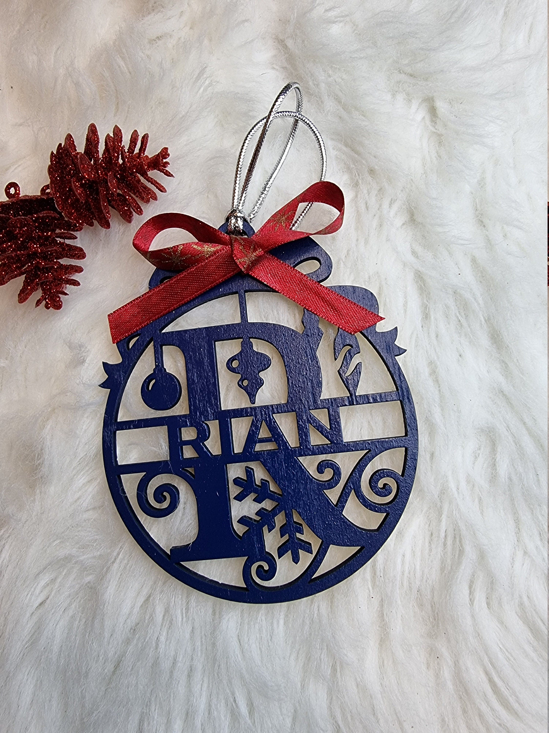 Weihnachtsdeko,Personalisierte Weihnachtkugel, Christbaumanhänger/mit Wunschnamen aus Holz Natur/Weihnachtsgeschenk,weihnachtsdeko mit namen