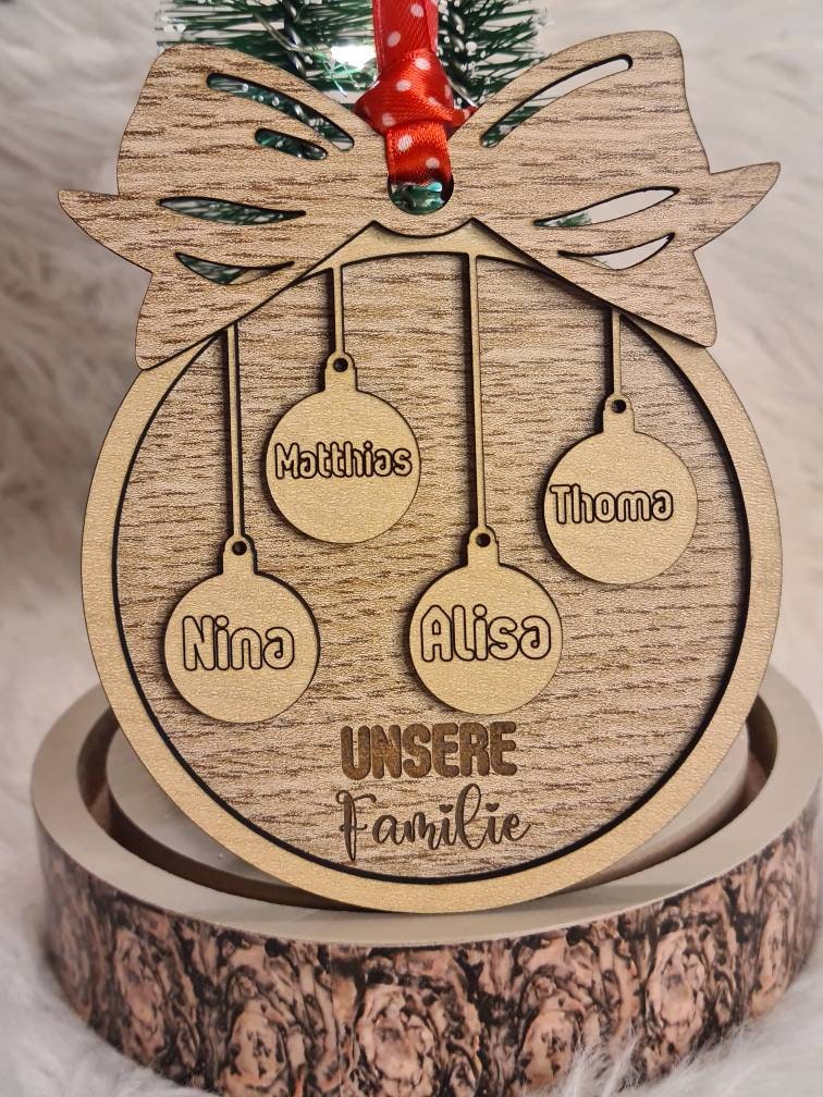 Personalisiertes rundes Familienornament / Weihnachtsschmuck/ Weihnachten/ Baumschmuck