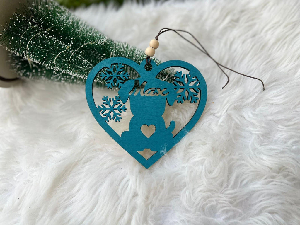 Personalisierte Ornamente aus Holz Hund oder Katze