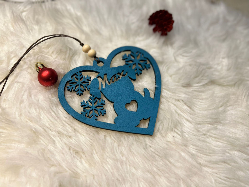 Personalisierte Ornamente aus Holz Hund oder Katze