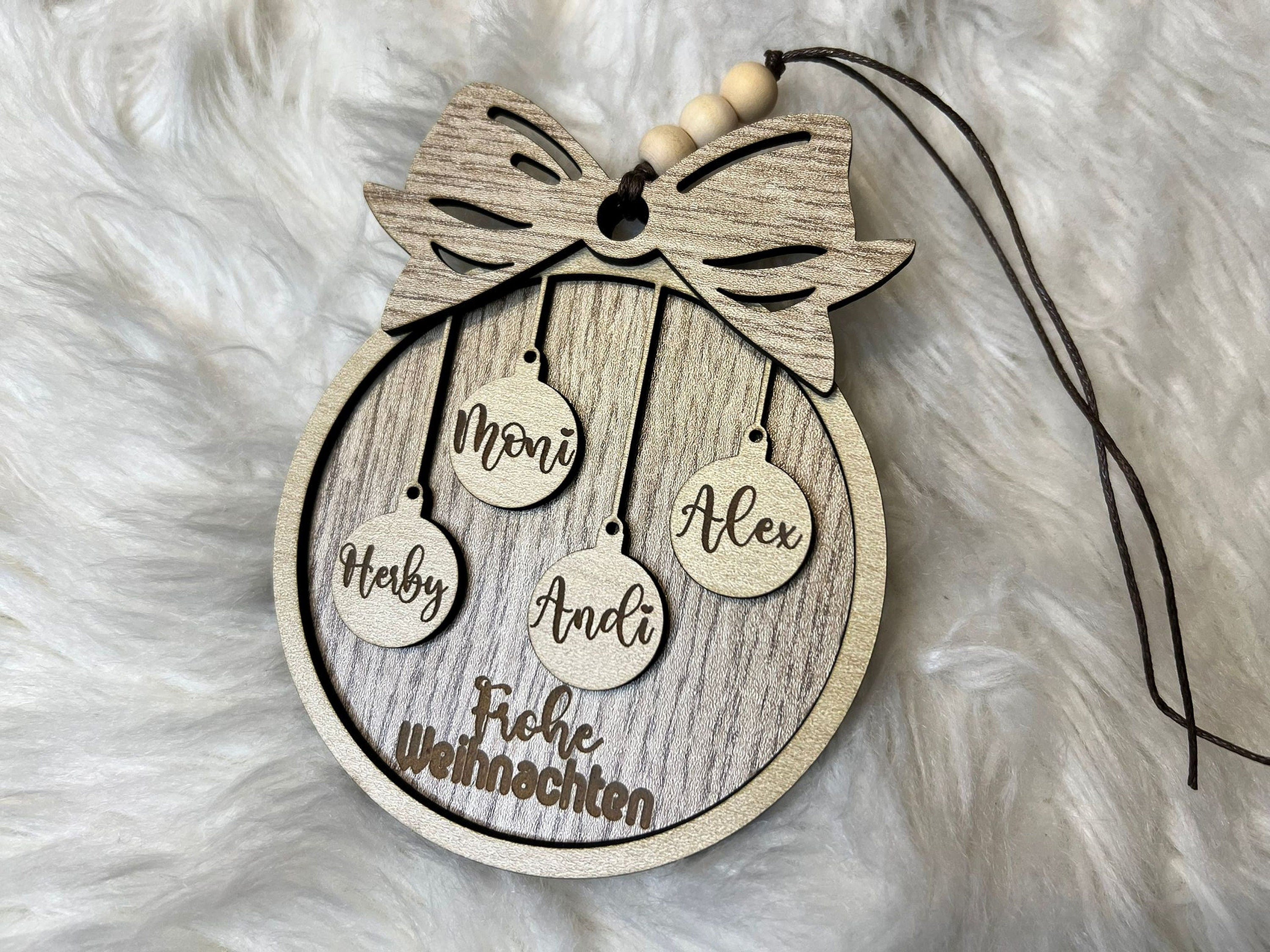 Personalisiertes rundes Familienornament / Weihnachtsschmuck/ Weihnachten/ Baumschmuck