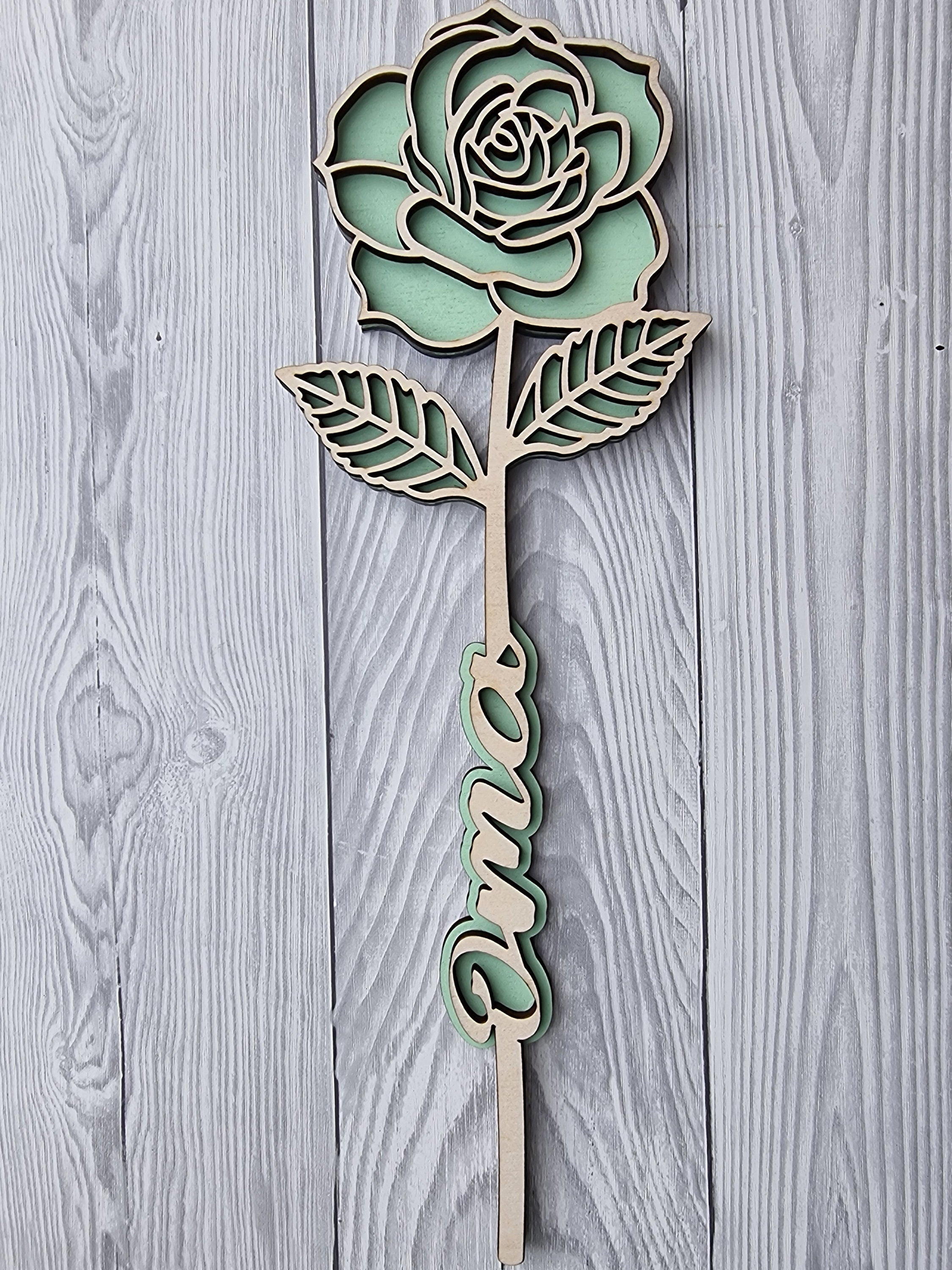 Rose aus Holz mit Audionachricht, Lieblingssong, Podcast, NFC, Kontaktlos ,Personalisierbar, Einzigartige Geschenk