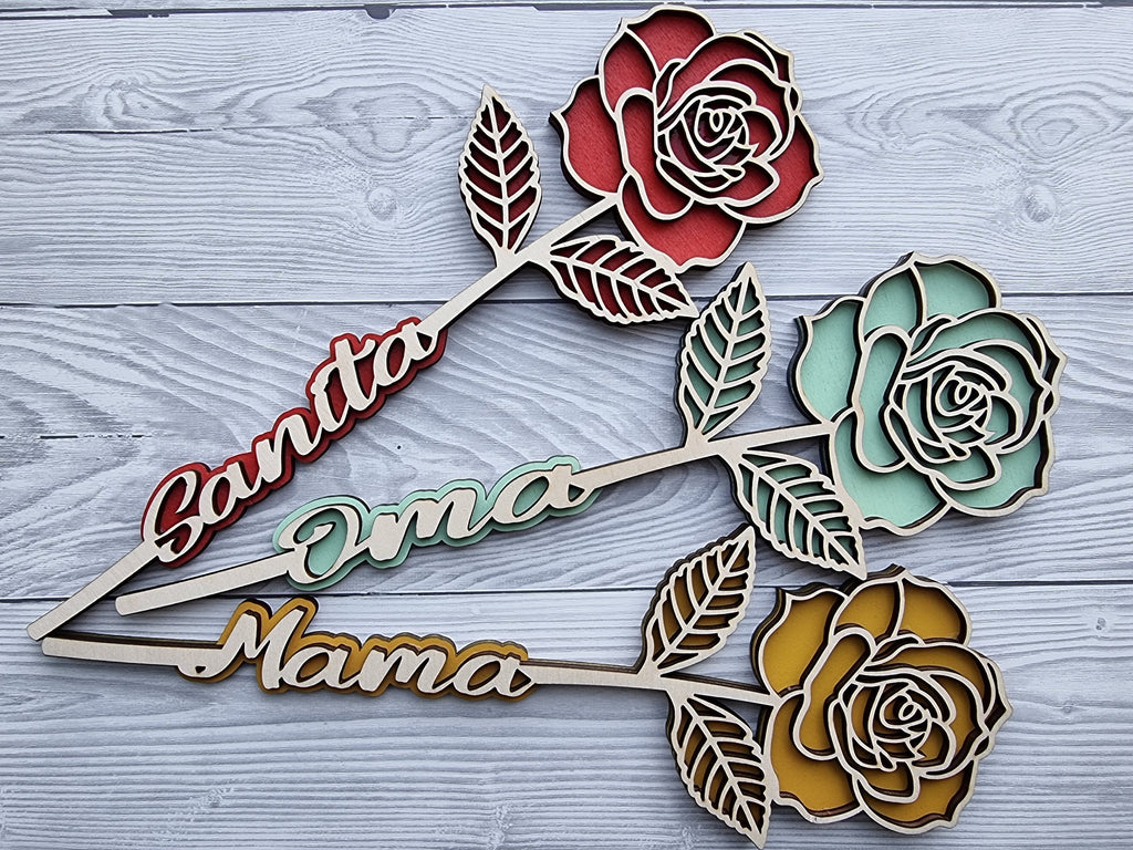 Rose aus Holz mit Audionachricht, Lieblingssong, Podcast, NFC, Kontaktlos ,Personalisierbar, Einzigartige Geschenk