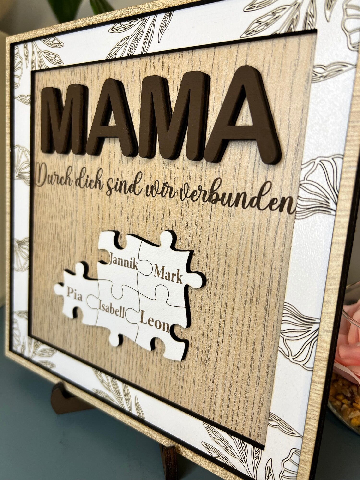 Personalisierter Rahmen mit Puzzleteile