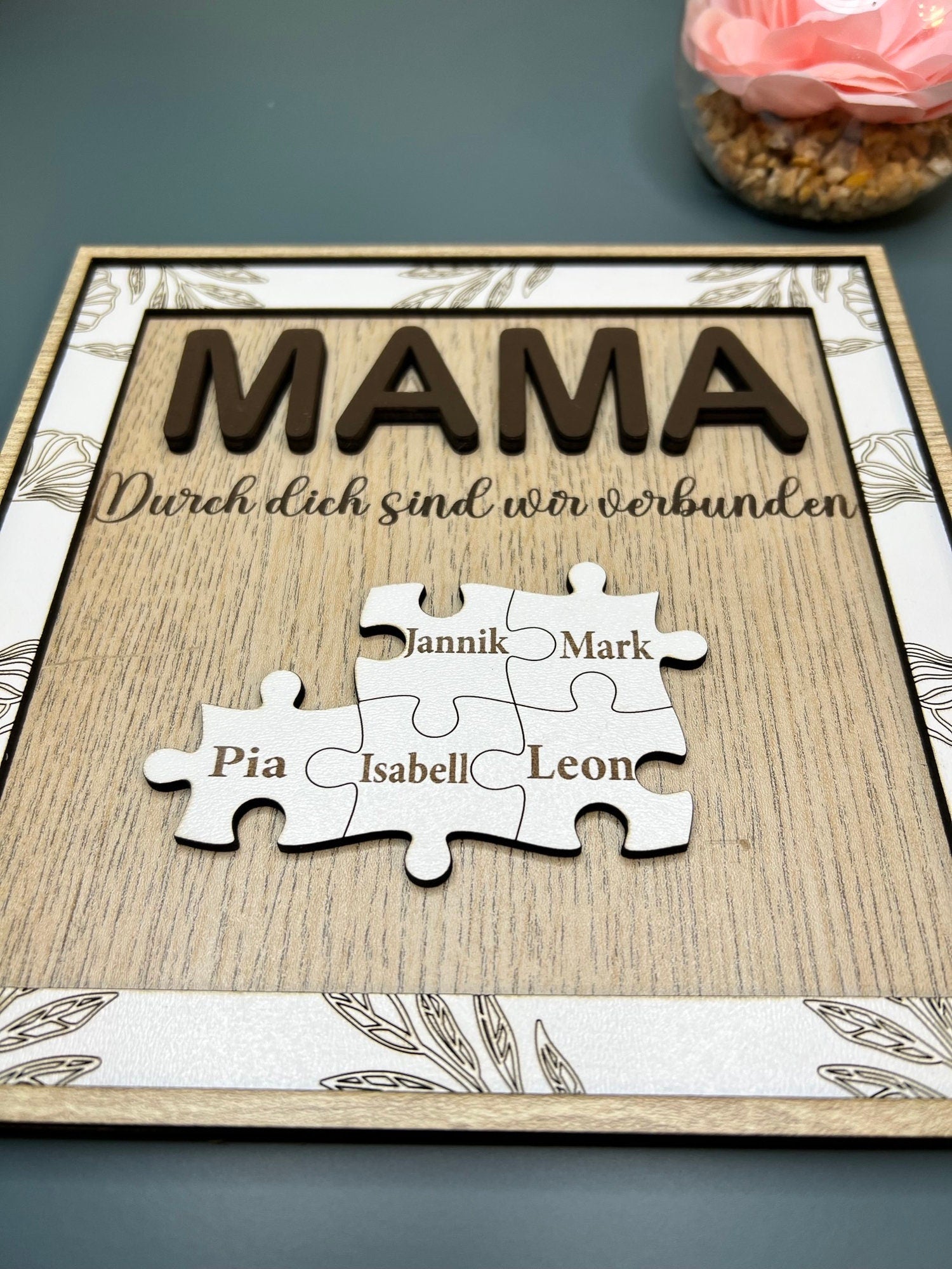 Personalisierter Rahmen mit Puzzleteile