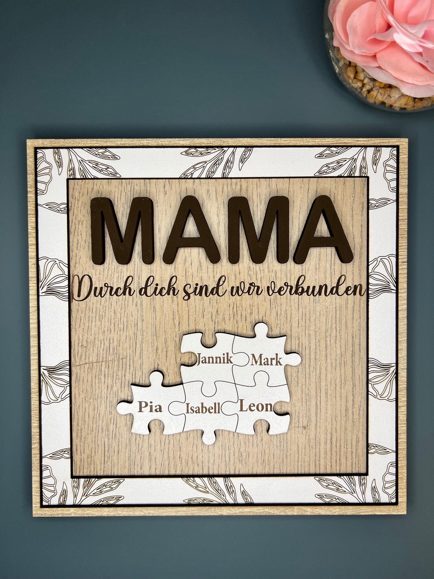 Personalisierter Rahmen mit Puzzleteile