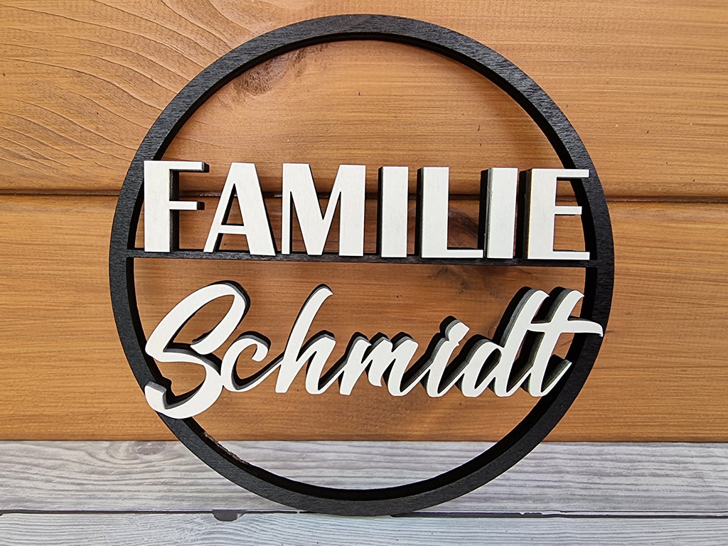Personalisiertes Familien Türschild / Namensschild