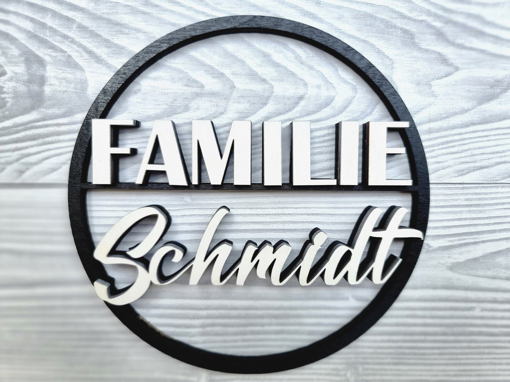 Personalisiertes Familien Türschild / Namensschild