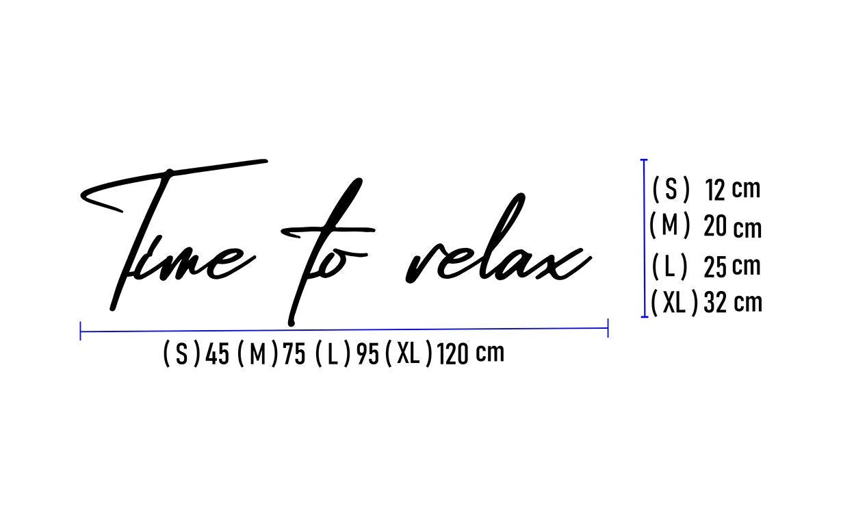 Time to Relax Schriftzug aus Holz oder Acrylglas | Wanddeko Schlafzimmer & Wohnzimmer | Moderne Wandkunst | Wellness Deko | Geschenkidee