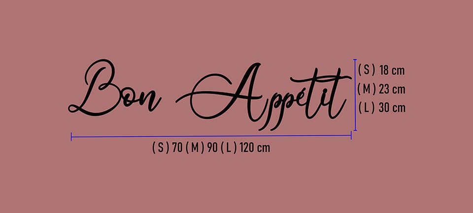 Schriftzug „ Bon Appétit “ aus Holz und Acrylglas