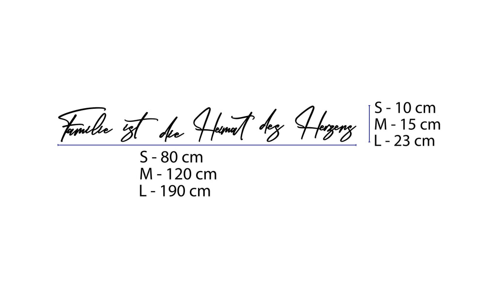 Schriftzug „Familie ist die Heimat des Herzens“ aus Holz und Acrylglas | Wanddeko | Deko Wohnzimmer