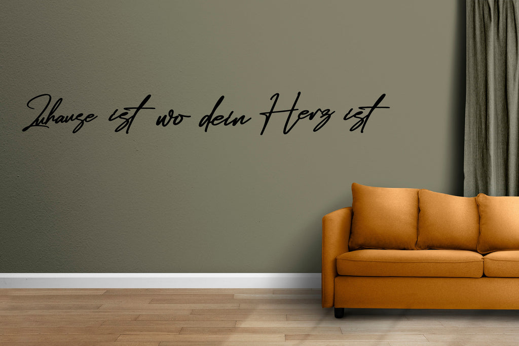 Zuhause ist wo dein Herz ist | Schriftzug 3D aus Holz | Wanddeko | Deko Wohnzimmer