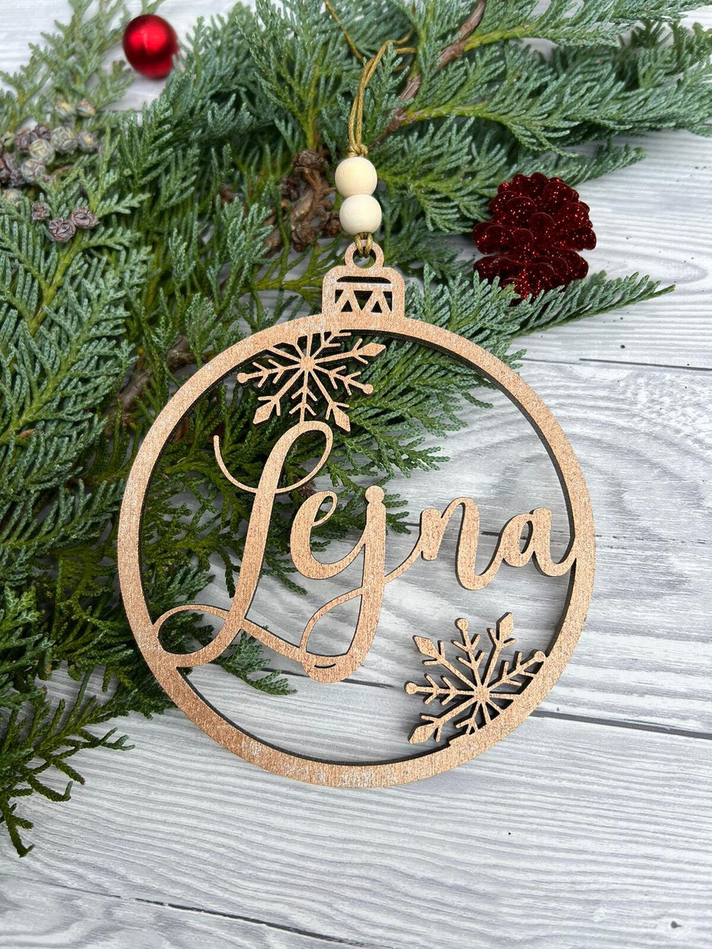 Weihnachtsdeko,Personalisierte Weihnachtkugel, Christbaumanhänger,mit Wunschnamen aus Holz Natur,Weihnachtsgeschenk,weihnachtsdeko mit namen