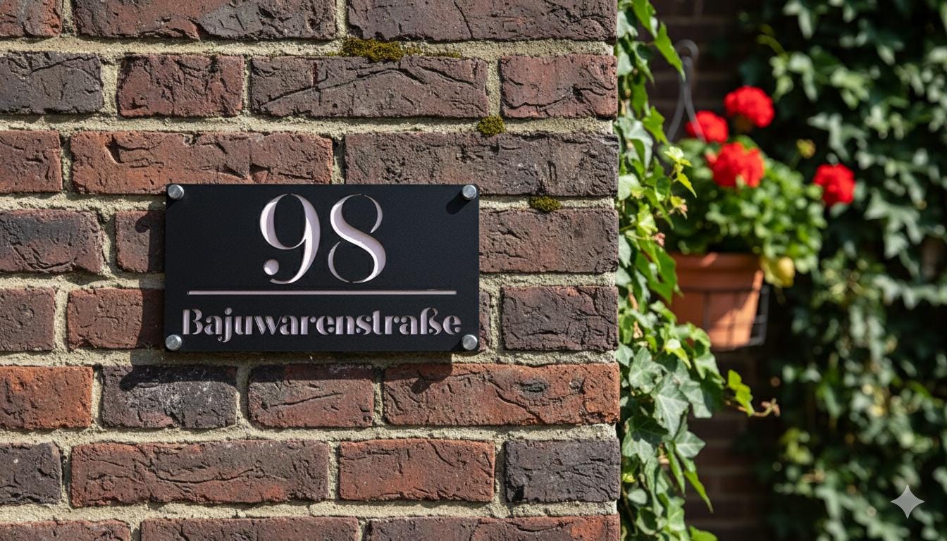 Hochwertige Acrylglas-Hausnummernschild mit edler Optik, Modernes personalisiertes Hausnummer