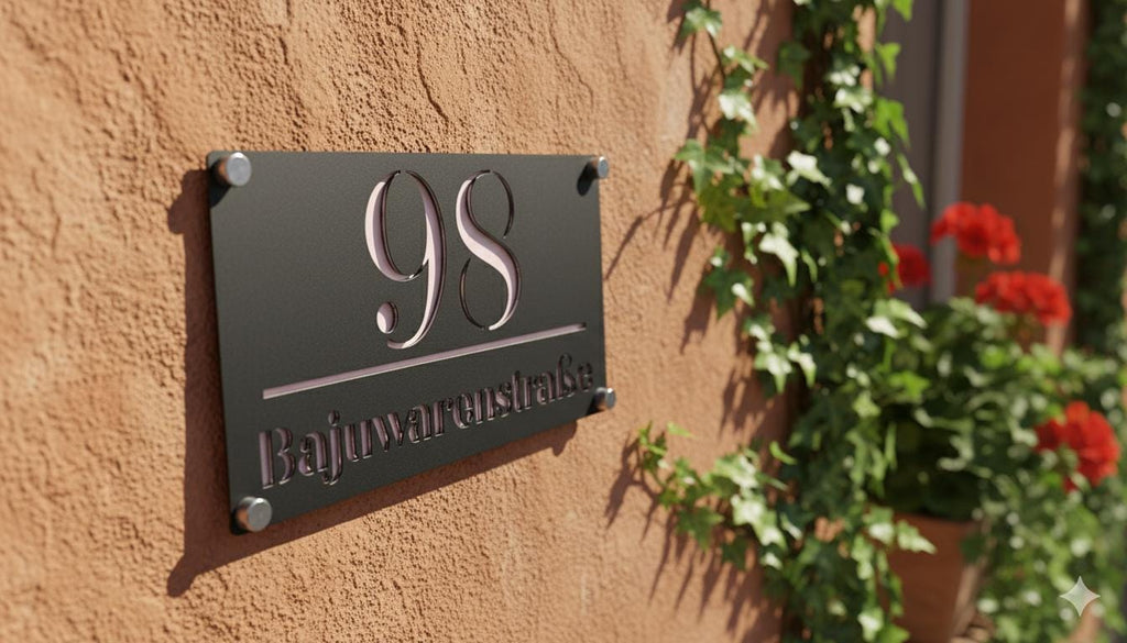 Hochwertige Acrylglas-Hausnummernschild mit edler Optik, Modernes personalisiertes Hausnummer