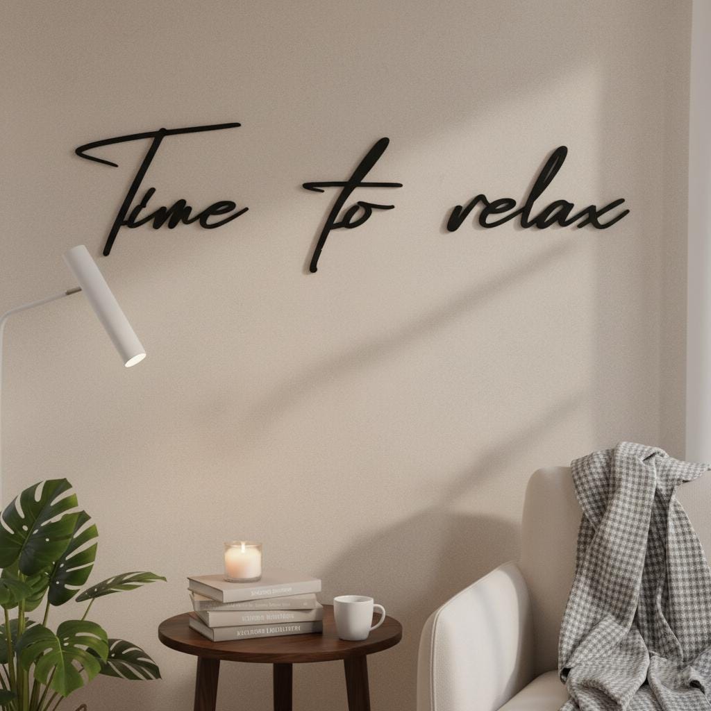 Time to Relax Schriftzug aus Holz oder Acrylglas | Wanddeko Schlafzimmer & Wohnzimmer | Moderne Wandkunst | Wellness Deko | Geschenkidee