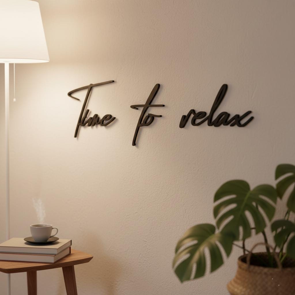 Time to Relax Schriftzug aus Holz oder Acrylglas | Wanddeko Schlafzimmer & Wohnzimmer | Moderne Wandkunst | Wellness Deko | Geschenkidee