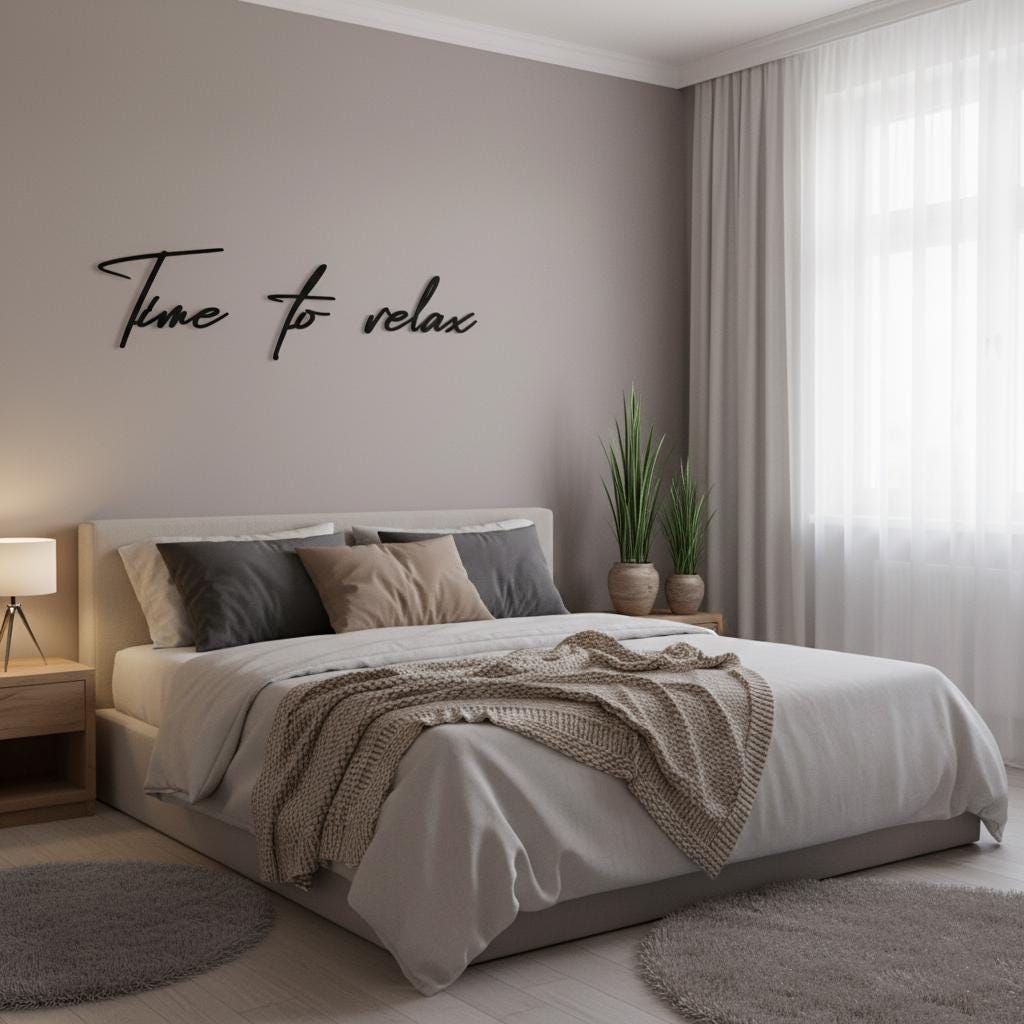 Time to Relax Schriftzug aus Holz oder Acrylglas | Wanddeko Schlafzimmer & Wohnzimmer | Moderne Wandkunst | Wellness Deko | Geschenkidee
