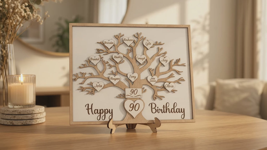 Personalisierter Familienstammbaum | Stammbaum-Herzornament
