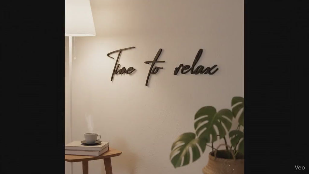 Time to Relax Schriftzug aus Holz oder Acrylglas | Wanddeko Schlafzimmer & Wohnzimmer | Moderne Wandkunst | Wellness Deko | Geschenkidee