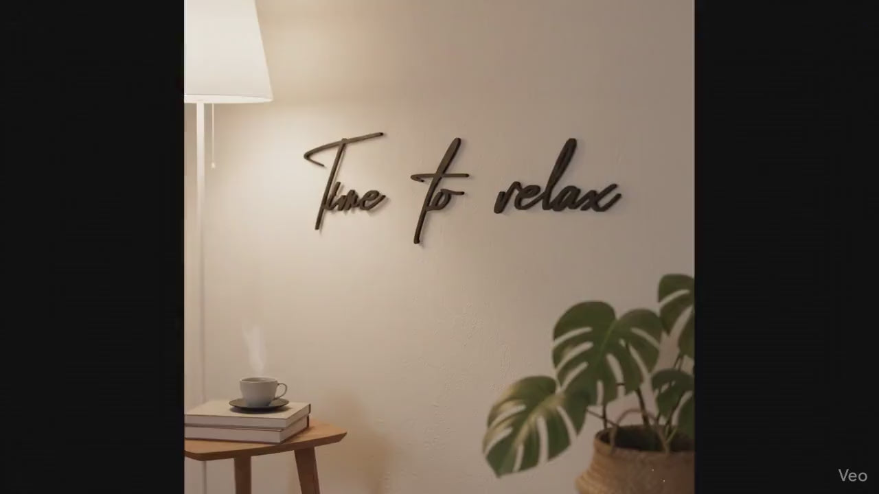 Time to Relax Schriftzug aus Holz oder Acrylglas | Wanddeko Schlafzimmer & Wohnzimmer | Moderne Wandkunst | Wellness Deko | Geschenkidee
