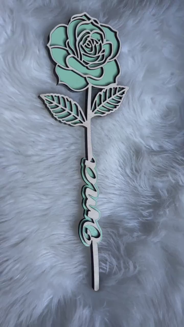 Rose aus Holz mit Audionachricht, Lieblingssong, Podcast, NFC, Kontaktlos ,Personalisierbar, Einzigartige Geschenk