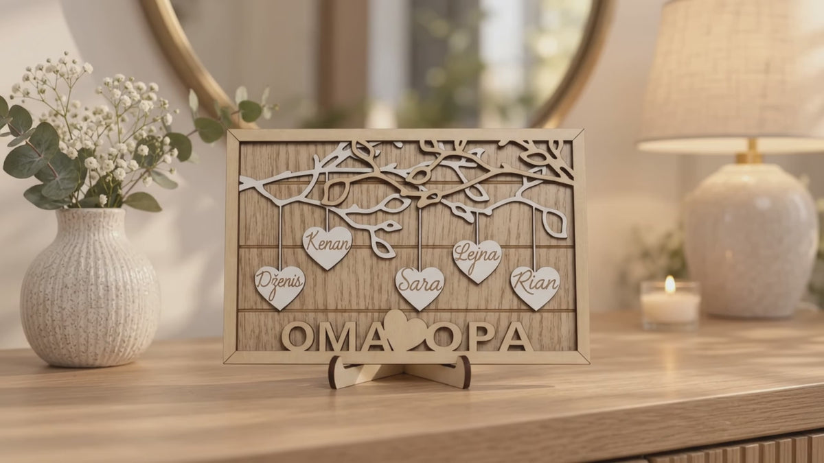 Personalisierter Stammbaum-Herzornament | Familienstammbaum