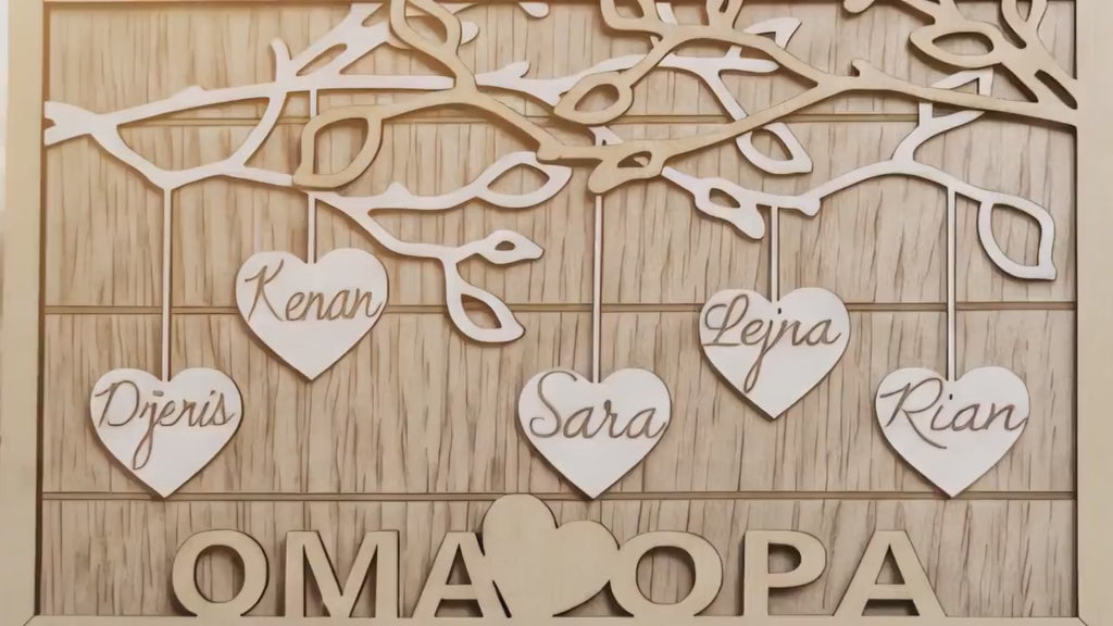 Personalisierter Geschenk | Weihnachtsgeschenk Stammbaum-Herzornament | Individuelles Stammbaum | Geschenk für Oma & Opa | Familienstammbaum