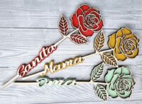 NFC Rose aus Holz mit Audionachricht