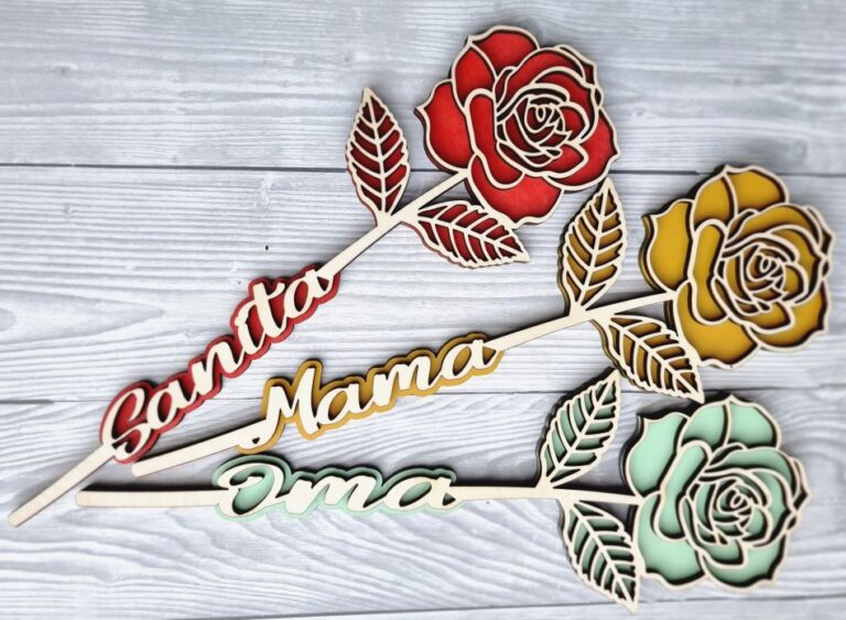 NFC Rose aus Holz mit Audionachricht