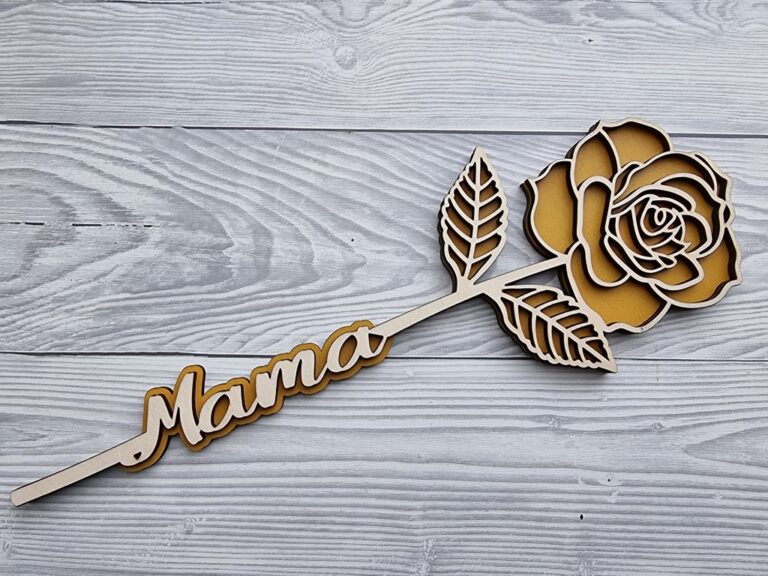 NFC Rose aus Holz mit Audionachricht