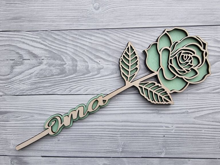 NFC Rose aus Holz mit Audionachricht